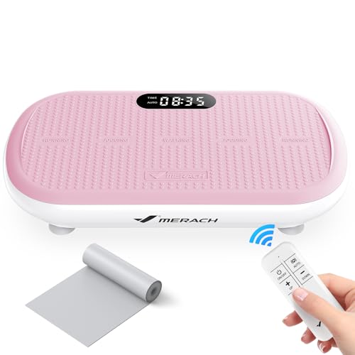 MERACH Leistungsstarke Vibrationsplatte für Workout und Shaping, 13 mm große Amplitude, 200 kg Gewichtskapazität, Silikonpedal, Integrierter Bluetooth-Lautsprecher