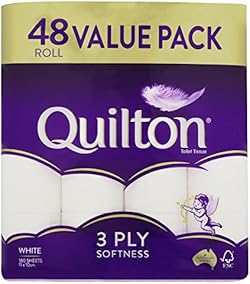 Quilton 3-Ply Toilet Tissue 48 Pack (1 x 48 Rolls)