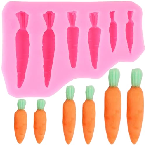 YIHUOMOLDS 3D Easter Carrot Fondant Mold Carrot Silicone Molds For Cake Decorating Cupcake Topper Chocolate Candy Gum Paste Polymer Clay