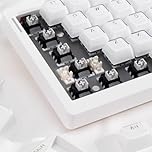 mintcaps 135Keys White Crystal Jelly Translucent MDA Profile Keycap, Custom Shine Through Keyboards Keycaps for 60%65%75%80%95%100% Cherry Gateron MX Switches Mechanical