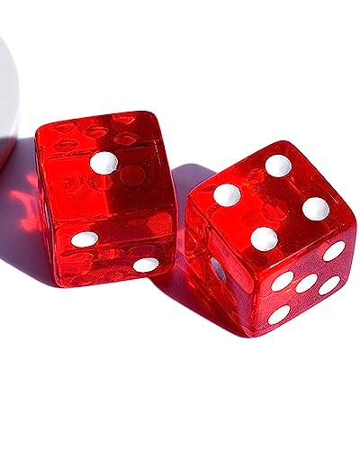 Bluemoona 10 Pcs 19Mm 6 Sided Dice D6 Rpg D&D Game Transparent Red + Bag Set #TOP2