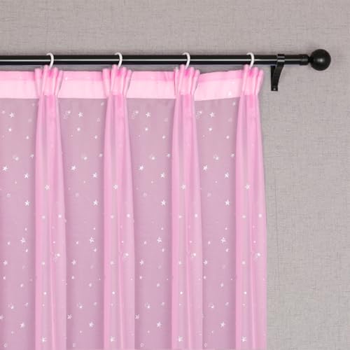 Visillo de ventana rosa con acabado textil de alta durabilidad 4