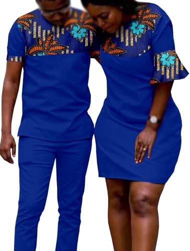 Ensemble vêtements africains couple coupe slim pour en finir avec les plis