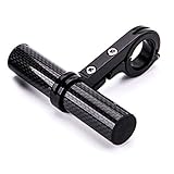 ZERIRA Bike Handlebar Extender, Lightweight Aluminum Alloy Bracket Carbon Fiber Rod Handlebar Extension Bracket for Bicycle Racks, Speedometers, GPS, Cameras (Black-Single)