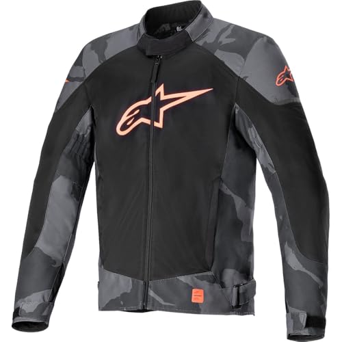 Alpinestars T-SP X Superair Straßen-Motorradjacken für Herren, Grau Camo/Rot Fluo, Größe 3XL