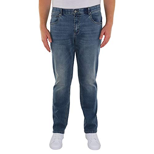 MARINA DEL REY Herren Jeans 5-Pocket STRETCH Jeanshose Tapered Fit >Größen 60, 62, 64, 66, 68, 70, XL, XXL, 3XL, 4XL, 5XL, 6XL Große Größen Übergrößen Big Size Plus Size Big&Tall (62, Blue stone used) Cover