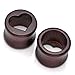 PiercingJ 4pcs 00G-3/4 (10-20mm) Organic Wood Hollow Heart Round Double-Flared Plug Ear Stetcher, Vintage Brown