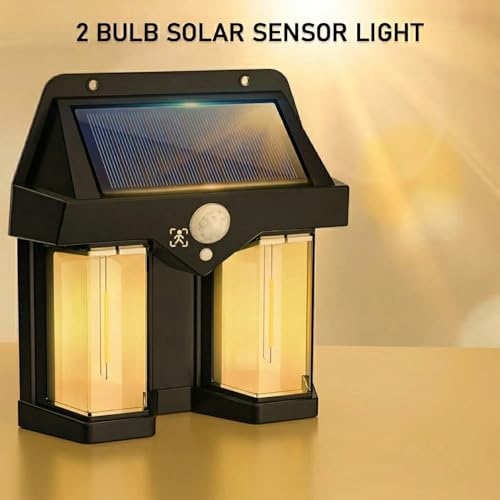 Image of Oblivion Solar Light - Waterproof Outdoor Double Head LED Wall Lamp for Garden, Villa, Porch and Gate - Dusk to Dawn Wireless Induction Garden Night Light for Exterior Security Lighting (Pack of 1)