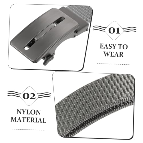 Men's Ratchet Belt Stretchable Automatic Buckle Belt Nylon Braided Golf Reversible Dress2