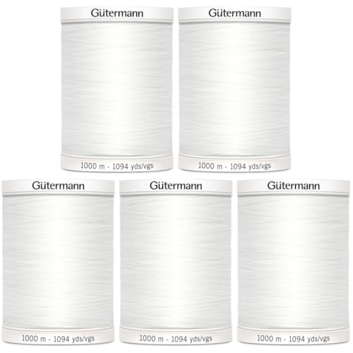 Gutermann Sew-All Thread 1 094yd Nu White - 5 Pack