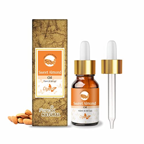 Image of Crysalis Sweet Almond (Prunus Amygdalus) Oil |100% Pure & Natural Undiluted Essential Oil organic Standard /Cold Pressed For Body & Face Oil Reduces Puffiness & Undereye Dark Circles Skin Toner -15ml