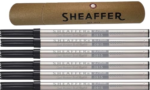 Recharge encre gel Sheaffer pointe moyenne style C pour stylo roller Award et Cross lot de 6
