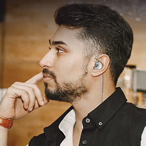 Image of CCA CRA IEM Earphone, 3.8μ Composite Polymer Diaphragm Driver Zinc Alloy Housing in Ear Monitor Earphones with 2Pin Detachable Cable (Black (No Mic))
