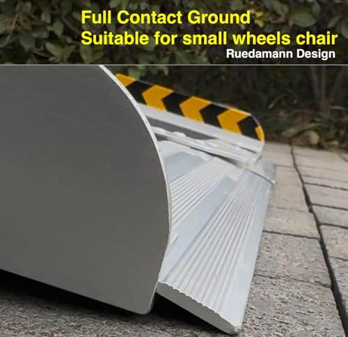 Ruedamann 3FT Portable Wheelchair Ramp, Folding Handicap Ramps for Home Entry, Aluminum Wheelchair Ramps for Doorways, Steps, Stairs, Scooters, Power Wheelchairs, Strollers