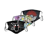 Men Women's Anime Face Mask 3PCS Adjustable Reusable Mask Cartoons Balaclava -4
