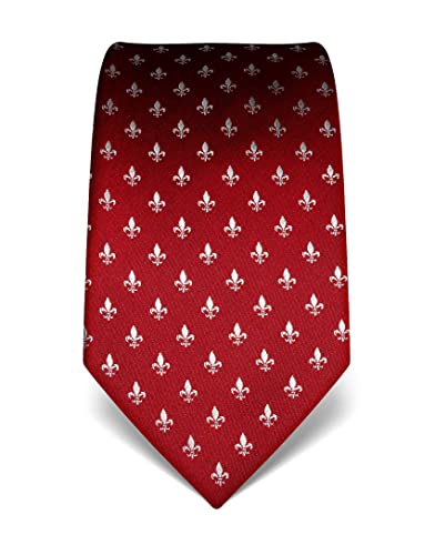 Vincenzo Boretti Cravate homme, pure soie, haute densité de tissage, anti-tâches, anti-salissures, hydrofuge, longue, accessoire élégant pour chemise et costume - fleur de lis bordeaux