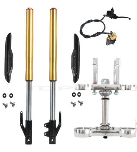 TDPRO 630mm Front Fork Suspension Triple Tree Brake Caliper Compatible with Pit Dirt Bike Razor(White)