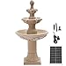Dephet Italian Solar Water Fountains Outdoor Garden Decor - 48.4''H Fountains and Waterfalls Outside, Large Cascading Indoor Floor-Standing Resin Bubbler Fountain Features W/Pump for Patio, Backyard