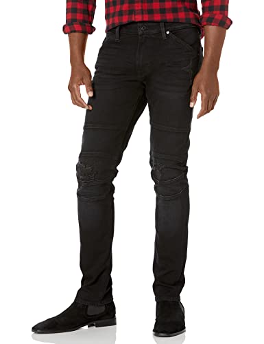 GUESS Men's Eco Slim Tapered Moto Jeans