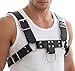 Men‘s PU Leather Chest Harness–Adjustable Shoulder Body Harness for Cosplay,Festival,Stage Performance,Edgy Fashion Punk Costume Accessory,Durable Stitching,Lightweight Comfortable Fit S-XXL