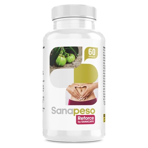 Cápsulas Naturales para el Control de Peso | Con Garcinia Cambogia - Berberis Vulgaris y Morus Alba - Efecto Saciantee - ayuda A promover una pèrdida de peso saludable (1BOTE)- SANACAPS