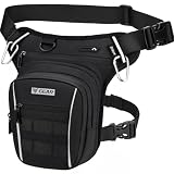Eshow Pernera Moto Táctica Ampliable, Bolsa Pierna para Motocicleta Viajes Senderismo Deportes Negro