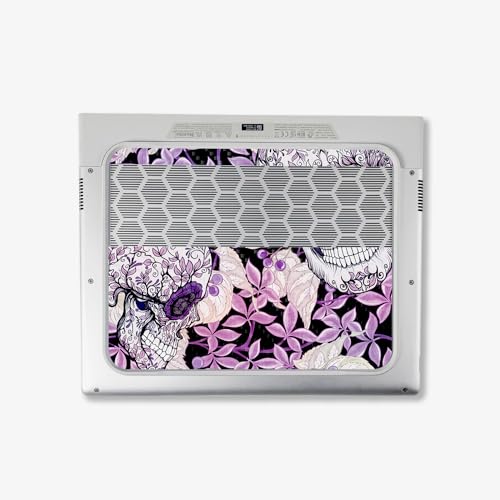 Image of MightySkins Carbon Fiber Skin Compatible with Alienware X14 R2 (2023) Full Wrap Kit - Flower Skull | Protective, Durable Textured Carbon Fiber Finish | Easy to Apply & Change Styles | Made in The USA