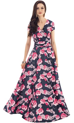 Image of KOH KOH Womens Long Modest Floor Length Flowing Summer Print Maxi Dress