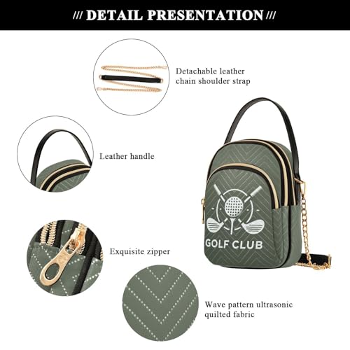 Image of MCHIVER Golf Crossbody Bag for Women Cell Phone Purse Wallet with Removable Chain Shoulder Handbag