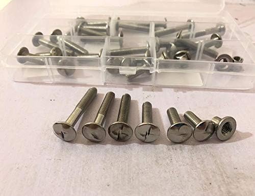 Generic M6 one-way screw security head screws S type guardrail special bolt stainless steel nuts set combination 16/20/25/30/35/40mm length