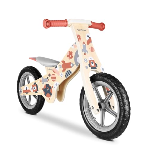 Beeloom - Bicicleta sin Pedales de Madera, Cosmo Bike, correpasillos Equilibrio Aprendizaje, diseño Espacio Unisex, sillín Regulable, niños 2 años