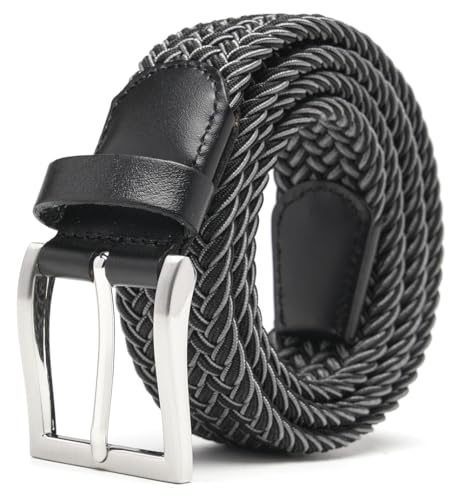 Image of Fabio Valenti Men's Stretch Belt Woven Braided Belt 1 3 /8 for Golf Pants | Solid Buckle, Casual Occasion, Everyday Dress, Handmade,Colorful,Gift