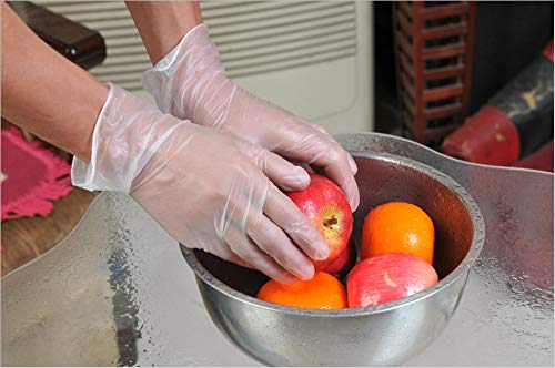 100PCS/Box Powder-Free Protective Gloves Disposable Thickened PVC Gloves Transparent Food for Cosmetologist Safety Glove Box Packaging (L) - Thumbnail 6