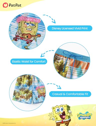 Image of SPONGEBOB SQUAREPANTS Family Matching Swimwear Set, UPF 50+ Quick-Dry Beachwear for Girls,Boys,Women & Men, Multicolor