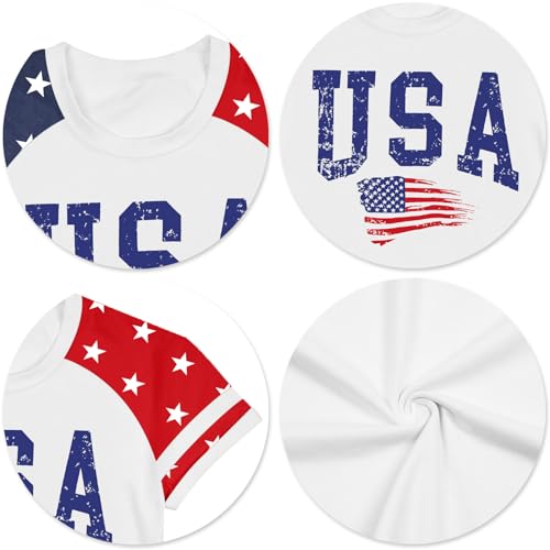 Image of Ithalt Boys Girls USA Shirts Kids 4th of July Shirts American Flag Tshirt Patriotic Top Independence Day Outfit 5-13y
