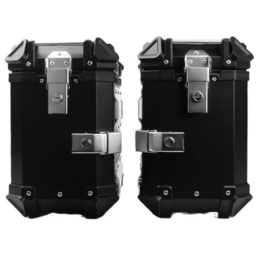 Sacoches de selle de moto en aluminium étanches 38L avec valises latérales arrière argent