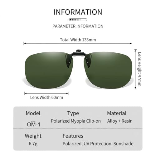 Image of Polarized Clip On Sunglasses Over Prescription Glasses Men Women Rimless Flip Up