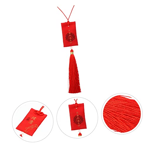 Bolsa tipo sachet estilo chino con borla roja miniatura 4