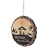 P graham dunn o come let us adore him nativity scene wood tree bark 4 inch christmas tree ornament  urban country home decor