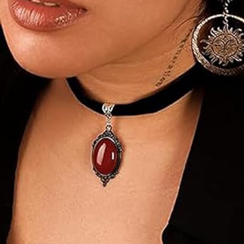 Vampire Necklace for Women Gothic Necklace for women Halloween Vampire Accessories Black Velvet Choker Vintage gothic Victorian Choker Halloween Jewelry Gifts Accessories4