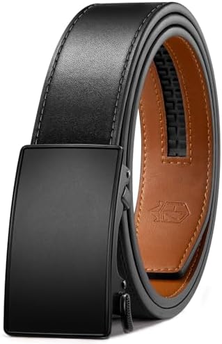 Zitahli Ratchet Belts for Men,Adjustable for Gift mens belt Leather For Dress and Casual Trim to Fit,Men's Accessories