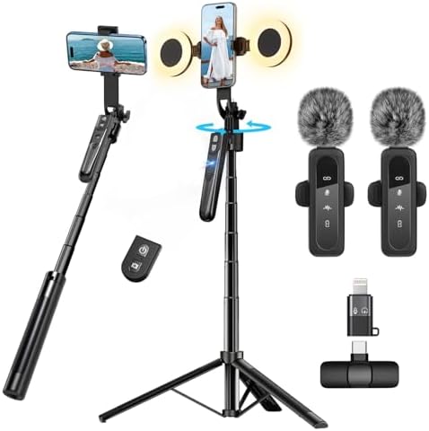 Content Creator Vlogging Kit for iPhone/Android,70-inch Al Auto F...