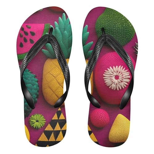 Pineapples Flip Flop Sandal for Women Men, Casual Beach Slippers Indoor Outdoor XS