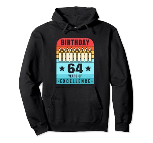 Decoraciones retro de 64 cumpleaños, regalos de 64 cumpleaños para hombres Sudadera con Capucha
