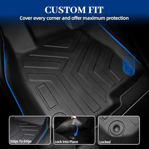 HIOUTY All Weather TPE Custom Fit Floor Mats & Cargo Liner for Hyundai Kona 2026 2025 2024 (Not for EV), Hyundai Kona Accessories Full Coverage for 1st & 2nd Row + Trunk (Black) by HIOUTY - Used condition - Image 2
