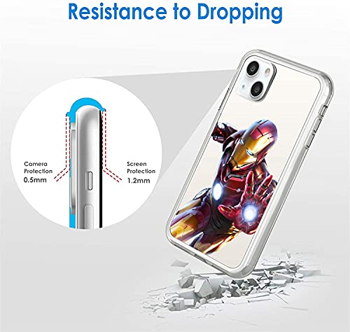 Phone Case Fit Iphone 13, Clear Case Silky Soft Finish Grip Protective Phone Cover Cool Superhero Pattern For Men/Women/Girl/Boy (Iron-Man-1) #TOP3
