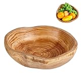 unbholkk Natur Obstschale Holz, Unregelmäßige Holzschüssel, Handgemachte Holzschale, Dekoschalefür Obst Salate Snack Schlüssel Dekor 25-29cm