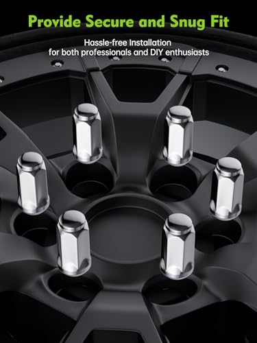 Image of AUTOPTIM M14x1.5 Lug Nuts Replacement for 2010-2024 Chevy Camaro, 2013-2015 Malibu, 2014-2020 Impala, 2020-2024 Corvette, Dodge Challenger Durango Aftermarket Wheel, 20PCS Chrome Closed End Lug Nut