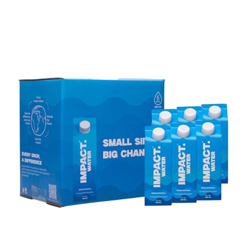 Image of Impact Water - Premium Mineral-Enriched Drinking Water, 500ml (Pack of 6) | Eco-Friendly Paper-Based Carton | 100% Recyclable | BPA-Free | Sustainable & Safe Packaging