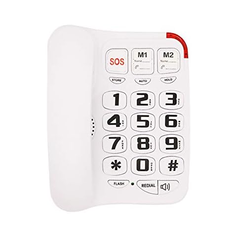 Big Button Phone for Seniors - Extra Large Home Landline Phones for Elderly Low Vision, Amplified Phone for Hard of Hearing Single Line Telephone House Phone Desk Wall Phone Cover